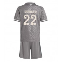 Camisa de time de futebol Real Madrid Antonio Rudiger #22 Replicas 3º Equipamento Infantil 2024-25 Manga Curta (+ Calças curtas)